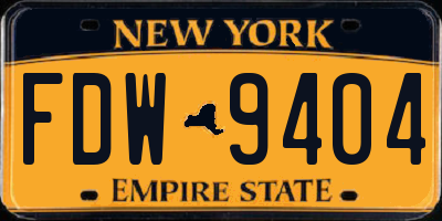 NY license plate FDW9404