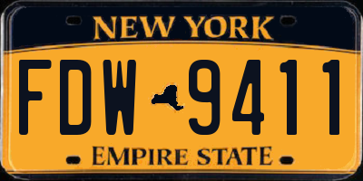 NY license plate FDW9411