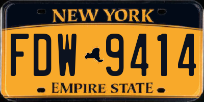 NY license plate FDW9414