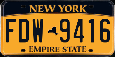 NY license plate FDW9416