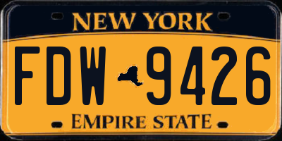 NY license plate FDW9426