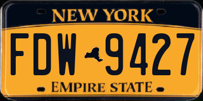 NY license plate FDW9427