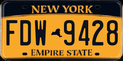NY license plate FDW9428