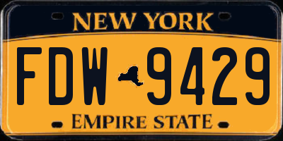 NY license plate FDW9429