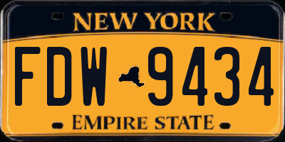 NY license plate FDW9434