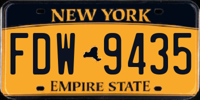 NY license plate FDW9435
