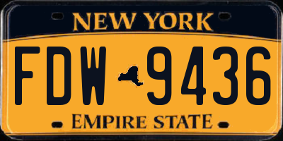 NY license plate FDW9436
