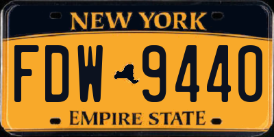NY license plate FDW9440
