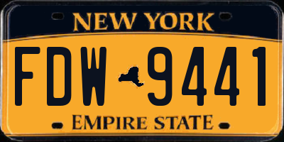 NY license plate FDW9441