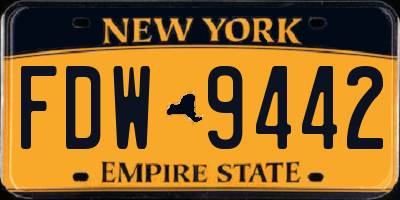 NY license plate FDW9442