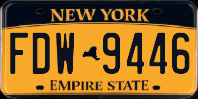NY license plate FDW9446