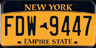 NY license plate FDW9447