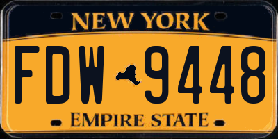 NY license plate FDW9448