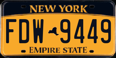 NY license plate FDW9449