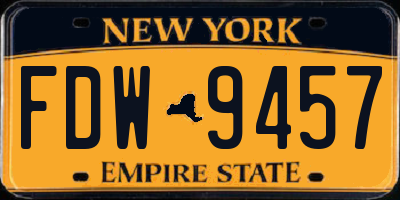 NY license plate FDW9457
