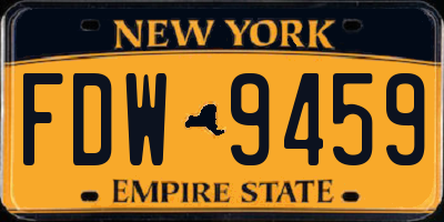 NY license plate FDW9459