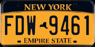 NY license plate FDW9461