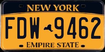 NY license plate FDW9462