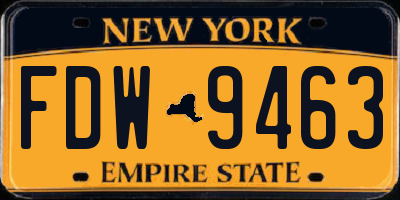 NY license plate FDW9463