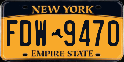 NY license plate FDW9470