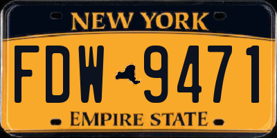NY license plate FDW9471