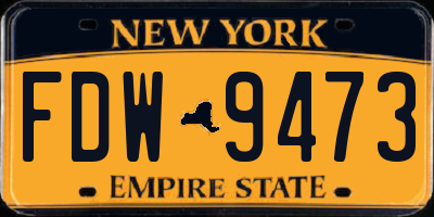 NY license plate FDW9473