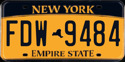 NY license plate FDW9484