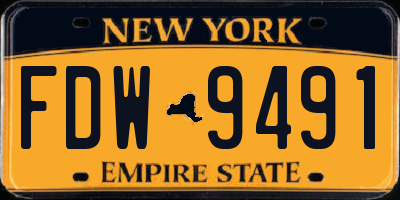 NY license plate FDW9491