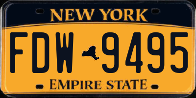 NY license plate FDW9495