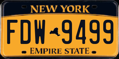 NY license plate FDW9499