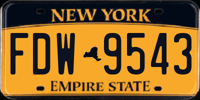 NY license plate FDW9543