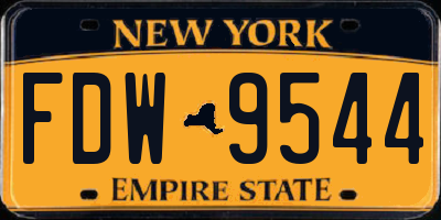 NY license plate FDW9544