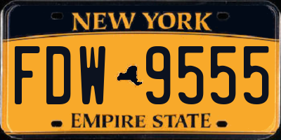 NY license plate FDW9555