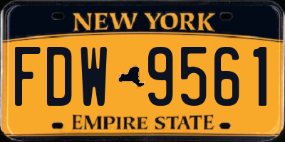 NY license plate FDW9561