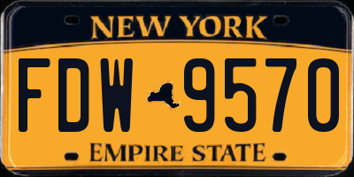 NY license plate FDW9570