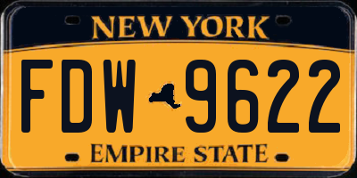 NY license plate FDW9622
