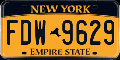 NY license plate FDW9629