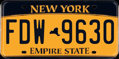 NY license plate FDW9630
