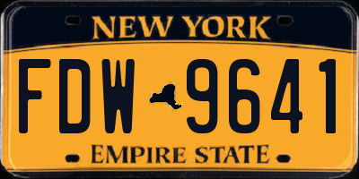 NY license plate FDW9641