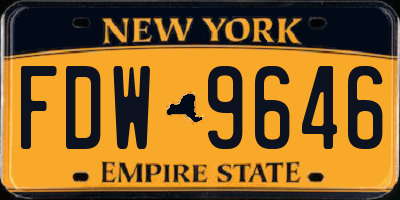 NY license plate FDW9646