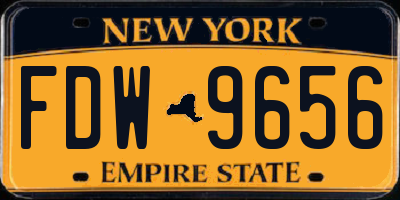NY license plate FDW9656