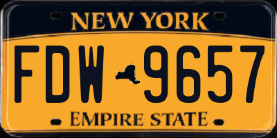 NY license plate FDW9657