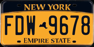 NY license plate FDW9678