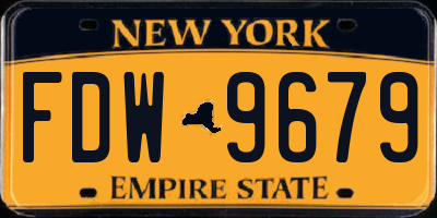 NY license plate FDW9679