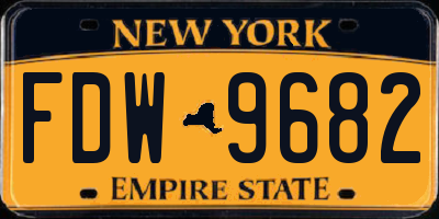NY license plate FDW9682
