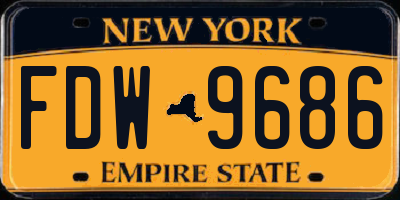 NY license plate FDW9686