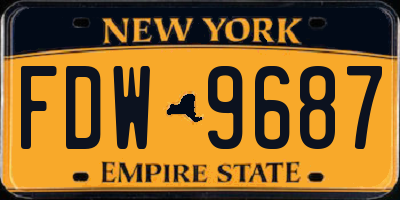 NY license plate FDW9687