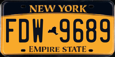NY license plate FDW9689