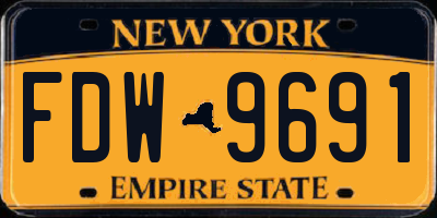 NY license plate FDW9691