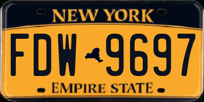 NY license plate FDW9697
